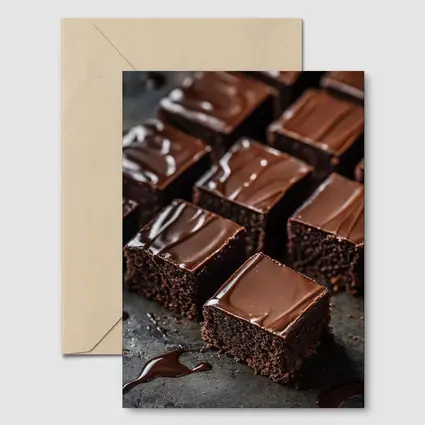 Dark Chocolate Brownies Ganache Glaze Close Up