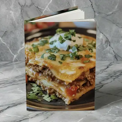 Beef Lasagna Slice Topped With Sour Cream