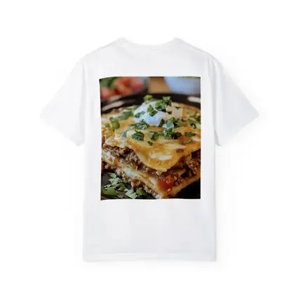 Beef Lasagna Slice Topped With Sour Cream