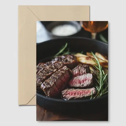 Seared Steak Cast Iron Pan Rosemary