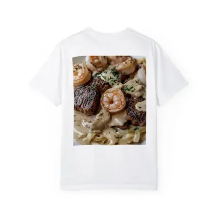Surf and Turf Steak Shrimp Pasta Dish