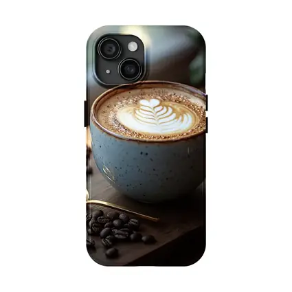 Latte Art Coffee Cup Rustic Wooden Board