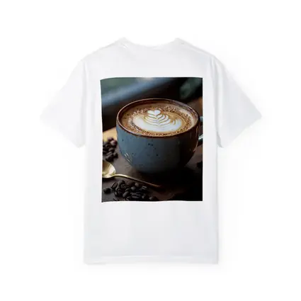Latte Art Coffee Cup Rustic Wooden Board