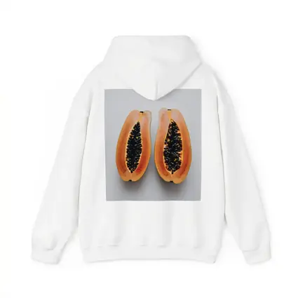 Sliced Papaya Halves on White Background