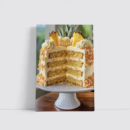 Pineapple Coconut Layer Cake On Stand
