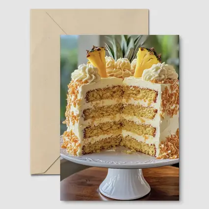 Pineapple Coconut Layer Cake On Stand