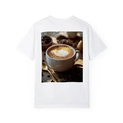 Latte Art Heart Coffee Beans Wooden Table