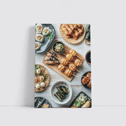 Japanese Street Food Spread White Table
