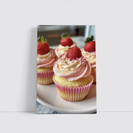 Strawberry Cupcakes Pink Frosting Sprinkles Kitchen