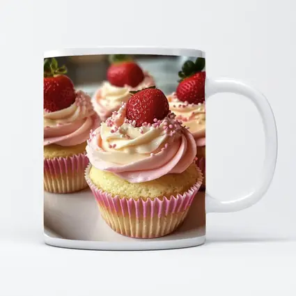 Strawberry Cupcakes Pink Frosting Sprinkles Kitchen