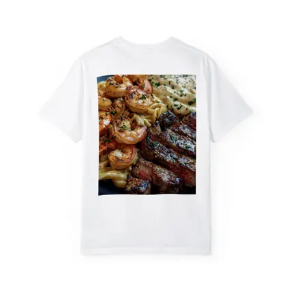 Surf and Turf Steak Shrimp Pasta Plate