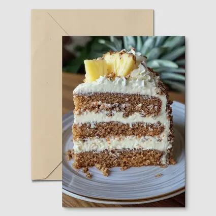 Pineapple Coconut Layer Cake Slice Dessert