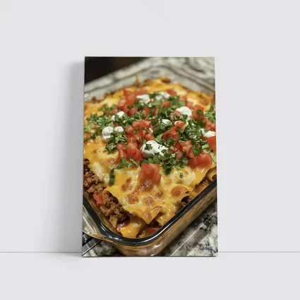 Beef Enchilada Casserole With Fresh Toppings