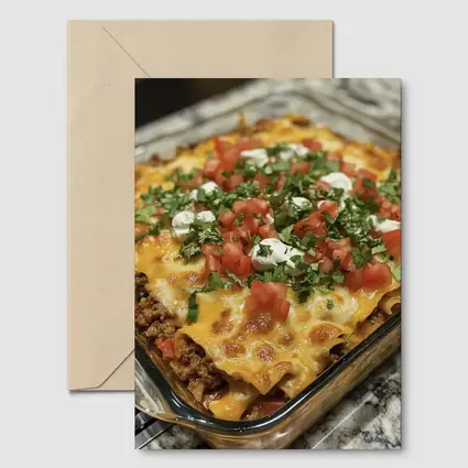 Beef Enchilada Casserole With Fresh Toppings