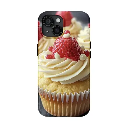 Strawberry Cupcakes White Cream Frosting Close