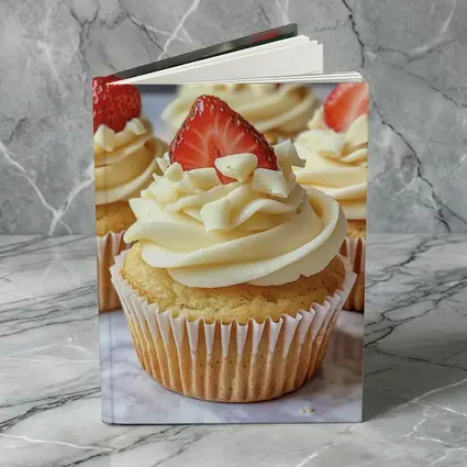 Vanilla Cupcakes White Chocolate Strawberry Topping