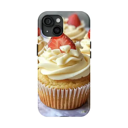 Vanilla Cupcakes White Chocolate Strawberry Topping
