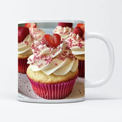 Strawberry Cupcakes With Cream Frosting Pink