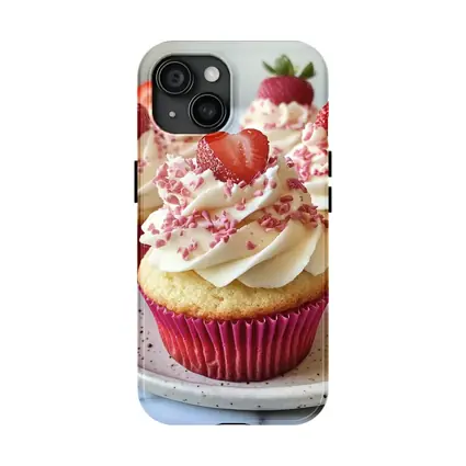 Strawberry Cupcakes With Cream Frosting Pink