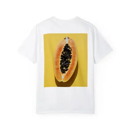 Sliced Papaya On Yellow Background