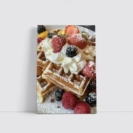 Golden Waffles Topped With Fresh Mixed Berries