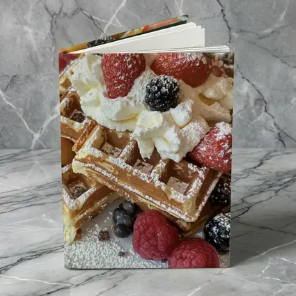 Golden Waffles Topped With Fresh Mixed Berries