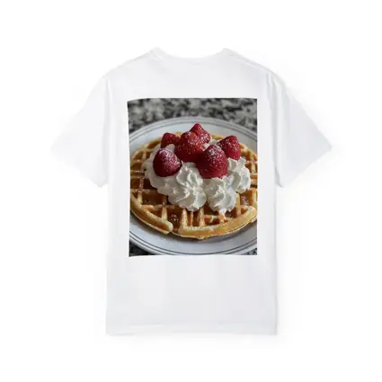 Waffle Whipped Cream Strawberries Marble Counter