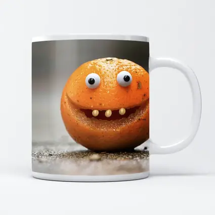 Funny Orange Fruit Character With Googly Eyes