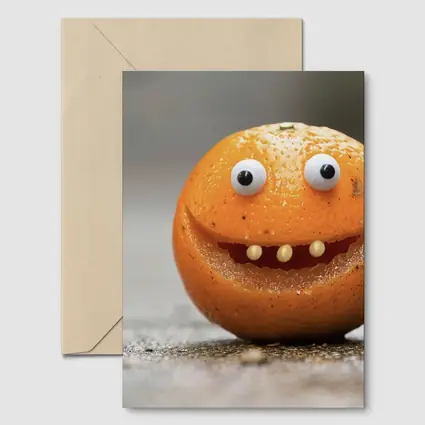Funny Orange Fruit Character With Googly Eyes