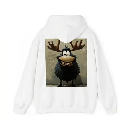 Funny Cartoon Moose Grinning Textured Wall Background
