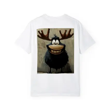 Funny Cartoon Moose Grinning Textured Wall Background