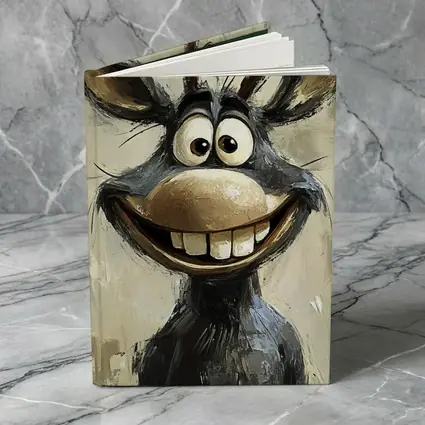 Funny Cartoon Reindeer Portrait Oil Painting