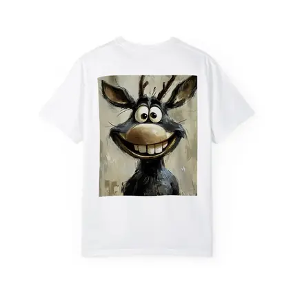 Funny Cartoon Reindeer Portrait Oil Painting