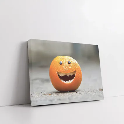 Funny Smiling Orange Fruit Street Art