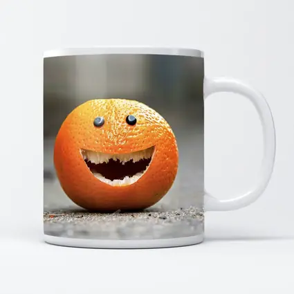 Funny Smiling Orange Fruit Street Art
