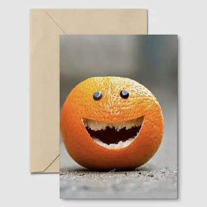 Funny Smiling Orange Fruit Street Art