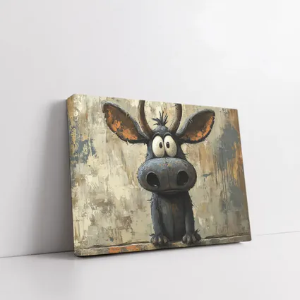 Funny Cartoon Moose Painting Textured Background