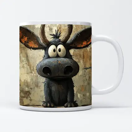 Funny Cartoon Moose Painting Textured Background