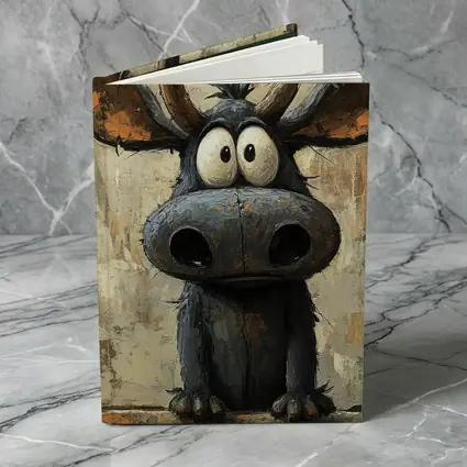 Funny Cartoon Moose Painting Textured Background