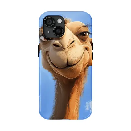 Smiling Camel Portrait Blue Sky Background