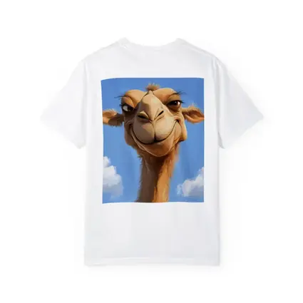 Smiling Camel Portrait Blue Sky Background