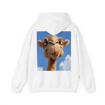 Funny Cartoon Camel Face Blue Sky