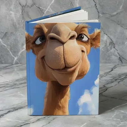 Funny Cartoon Camel Face Blue Sky