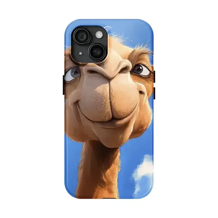Funny Cartoon Camel Face Blue Sky