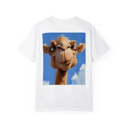 Funny Cartoon Camel Face Blue Sky
