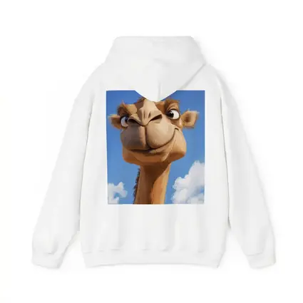 Funny Cartoon Camel Blue Sky Background