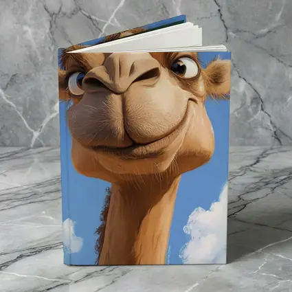 Funny Cartoon Camel Blue Sky Background