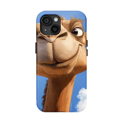 Funny Cartoon Camel Blue Sky Background