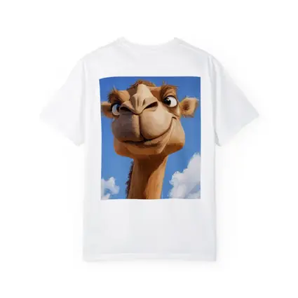 Funny Cartoon Camel Blue Sky Background