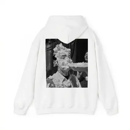 Man Covered In Cream Pie Black White